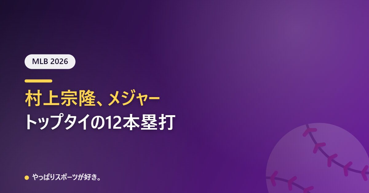 村上宗隆、メジャートップタイの12本塁打。新人として10年ぶりの快挙